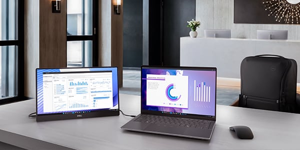 Dell laptop with Monitor attached