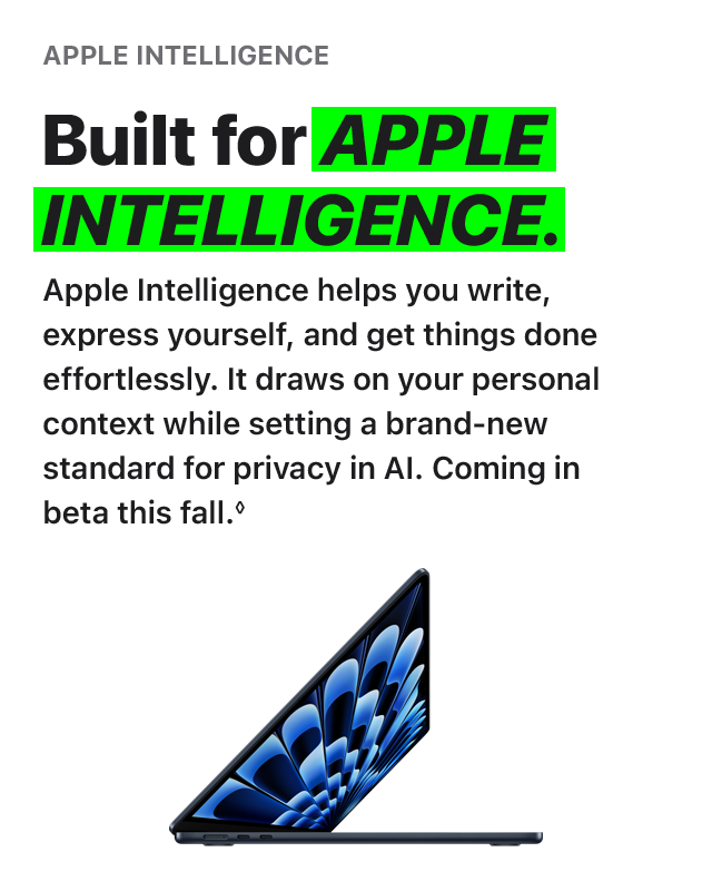 Built for Apple intelligence