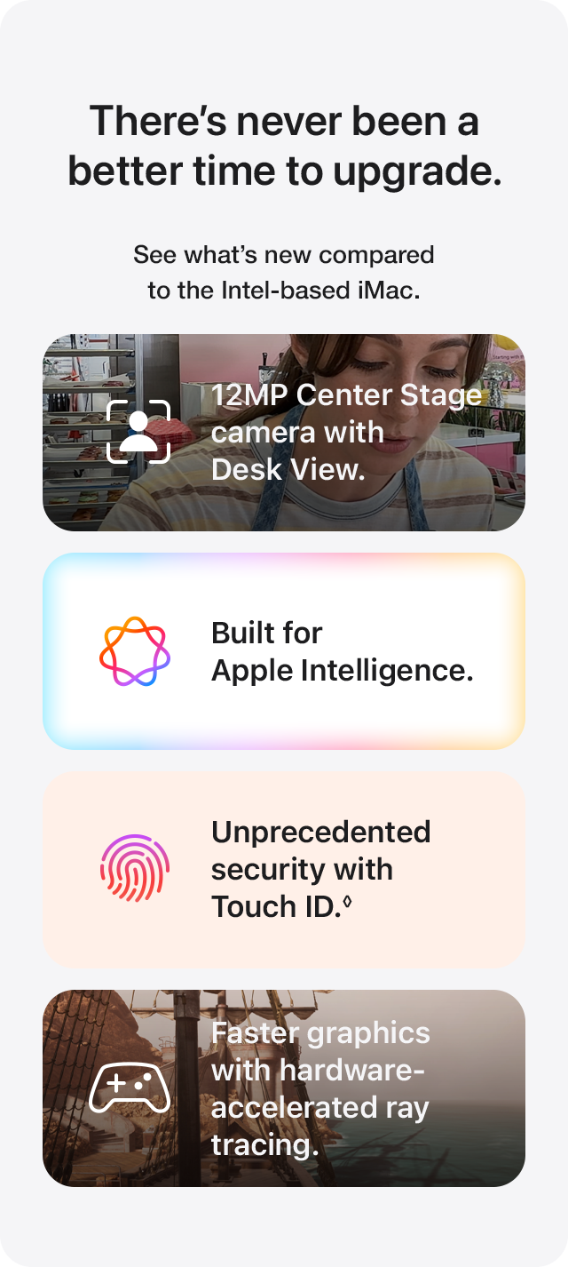 There’s never been a better time to upgrade. Here’s what you get with the latest iMac.